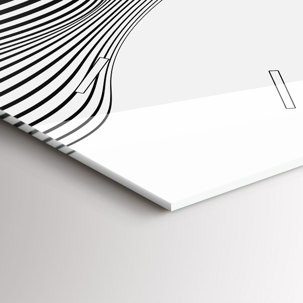 Ceas vertical de perete din sticlă Arta alb-negru