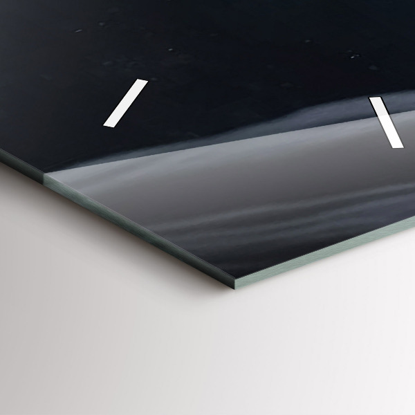 Ceas vertical de perete din sticlă Omul pe fundalul lunii