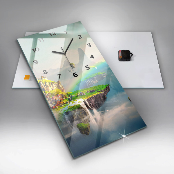 Ceas vertical de perete din sticlă fantezie chinezească