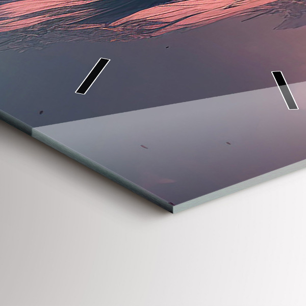 Ceas vertical de perete din sticlă Pădure și munți magici