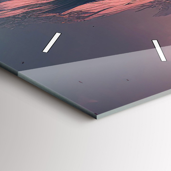 Ceas vertical de perete din sticlă Pădure și munți magici