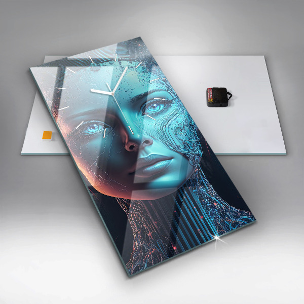 Ceas vertical de perete din sticlă Inteligenţă artificială