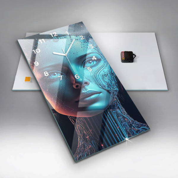 Ceas vertical de perete din sticlă Inteligenţă artificială