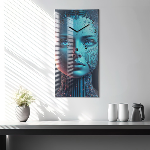 Ceas vertical de perete din sticlă Inteligenţă artificială