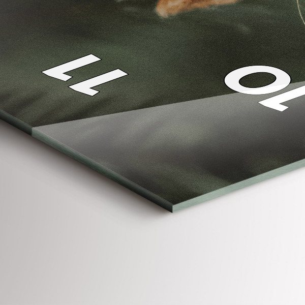 Ceas vertical de perete din sticlă Veveriță și natură sălbatică