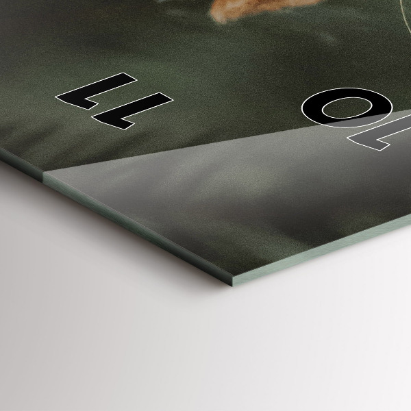 Ceas vertical de perete din sticlă Veveriță și natură sălbatică