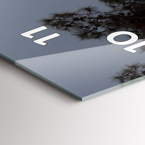 Ceas vertical de perete din sticlă Semiluna și copaci