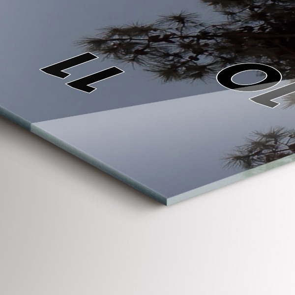 Ceas vertical de perete din sticlă Semiluna și copaci