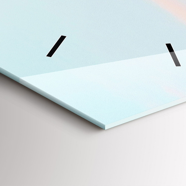 Ceas vertical de perete din sticlă Lanț muntos iarna