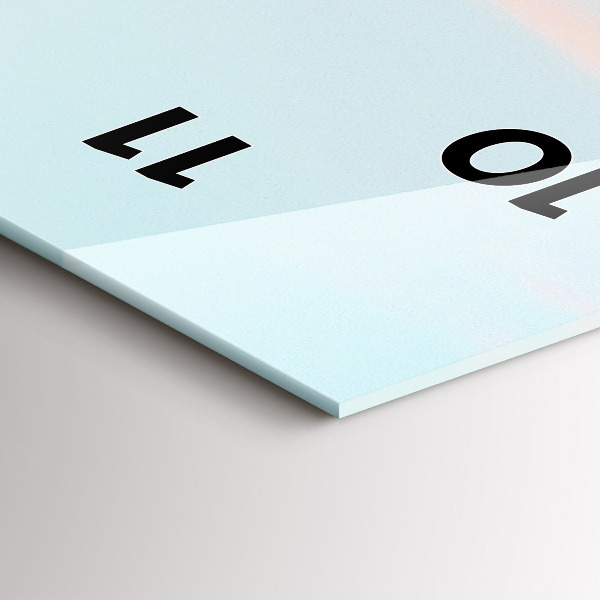 Ceas vertical de perete din sticlă Lanț muntos iarna