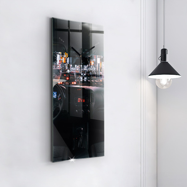 Ceas vertical de perete din sticlă Mașină în Tokyo