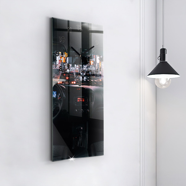 Ceas vertical de perete din sticlă Mașină în Tokyo