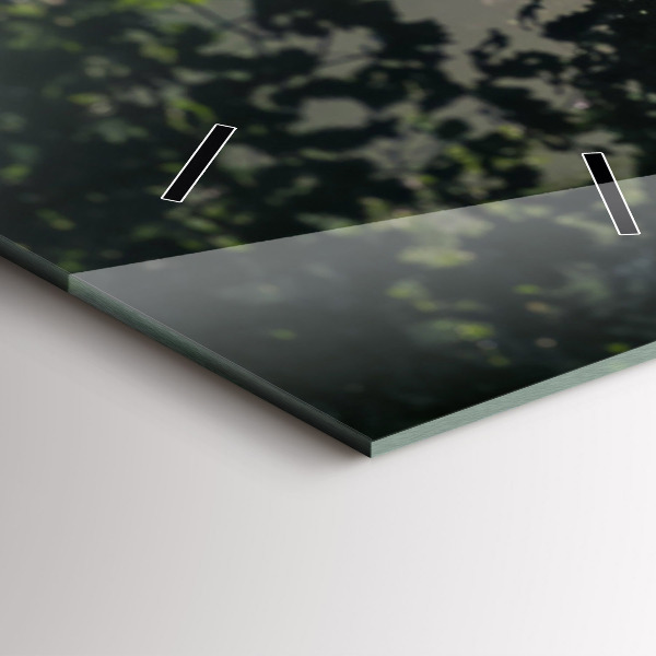 Ceas vertical de perete din sticlă Drum forestier și dâre de lumină solară