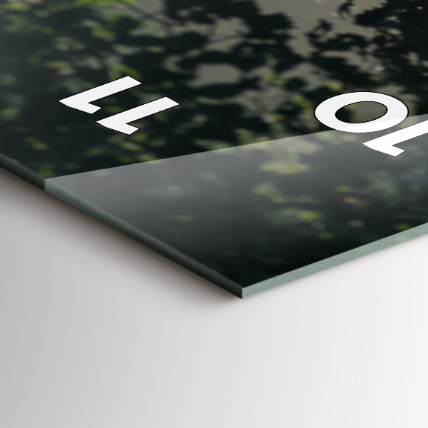 Ceas vertical de perete din sticlă Drum forestier și dâre de lumină solară