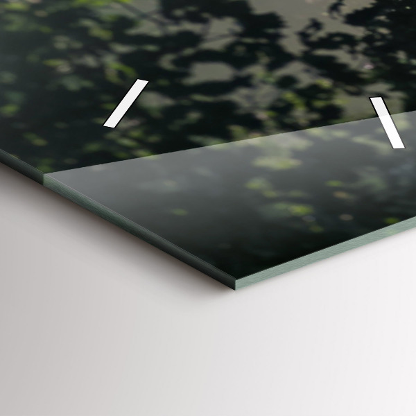 Ceas vertical de perete din sticlă Drum forestier și dâre de lumină solară