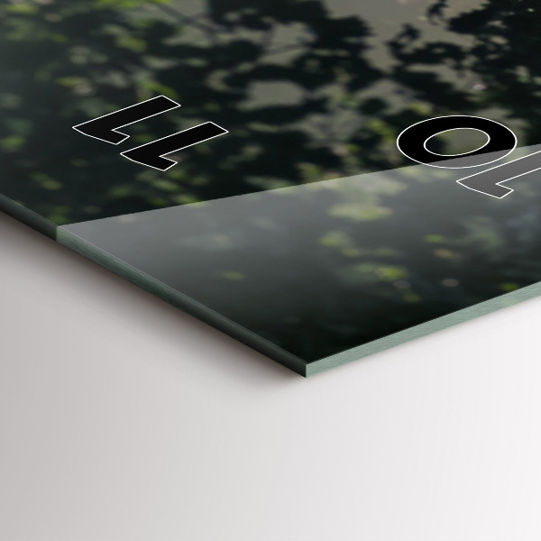 Ceas vertical de perete din sticlă Drum forestier și dâre de lumină solară