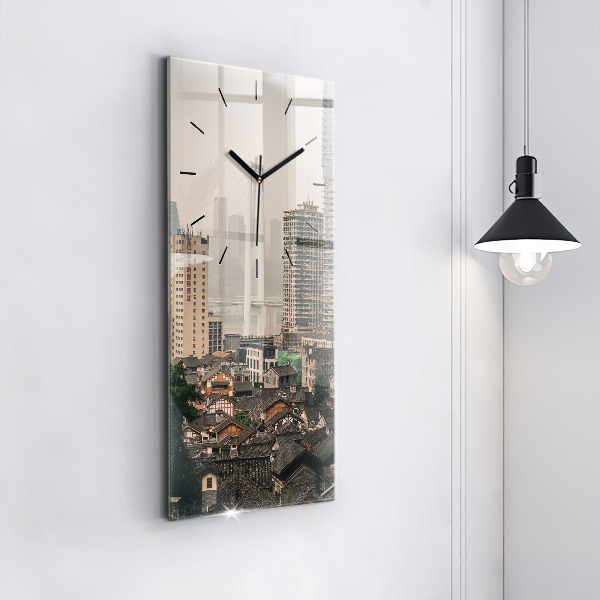 Ceas vertical de perete din sticlă Orașul vechi Chongqing