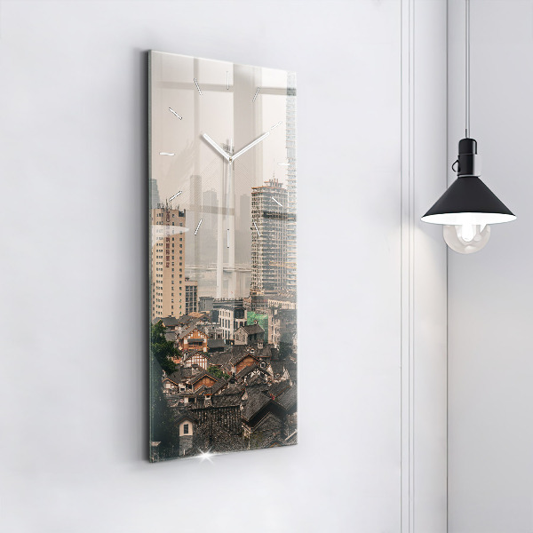 Ceas vertical de perete din sticlă Orașul vechi Chongqing