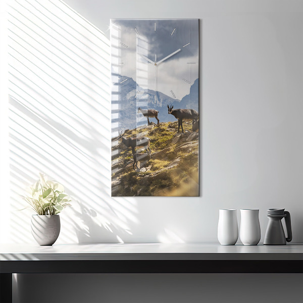 Ceas vertical de perete din sticlă Capră în Valea Aostei