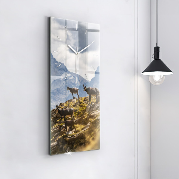 Ceas vertical de perete din sticlă Capră în Valea Aostei