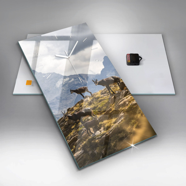 Ceas vertical de perete din sticlă Capră în Valea Aostei