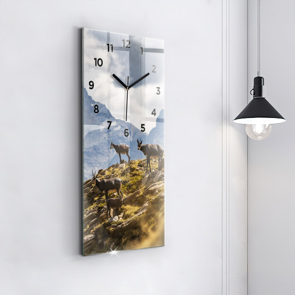Ceas vertical de perete din sticlă Capră în Valea Aostei