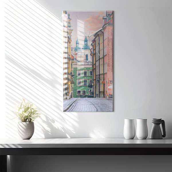 Ceas vertical de perete din sticlă Orașul Vechi din Varșovia