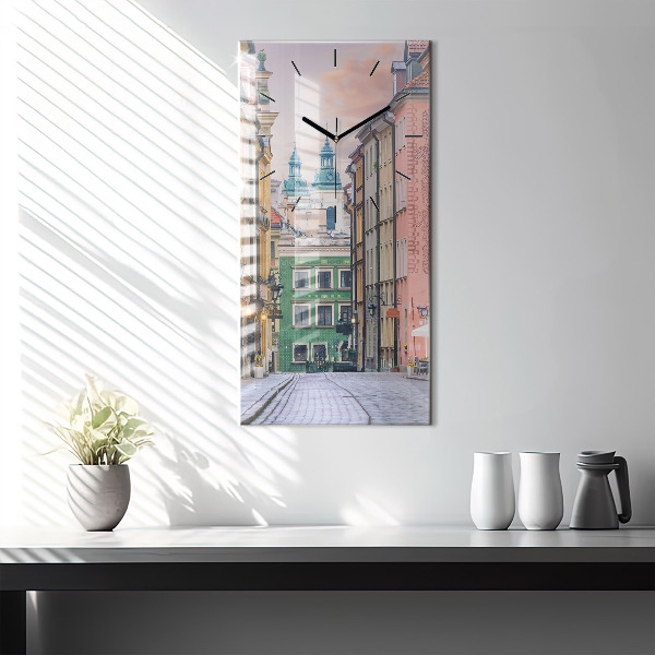 Ceas vertical de perete din sticlă Orașul Vechi din Varșovia