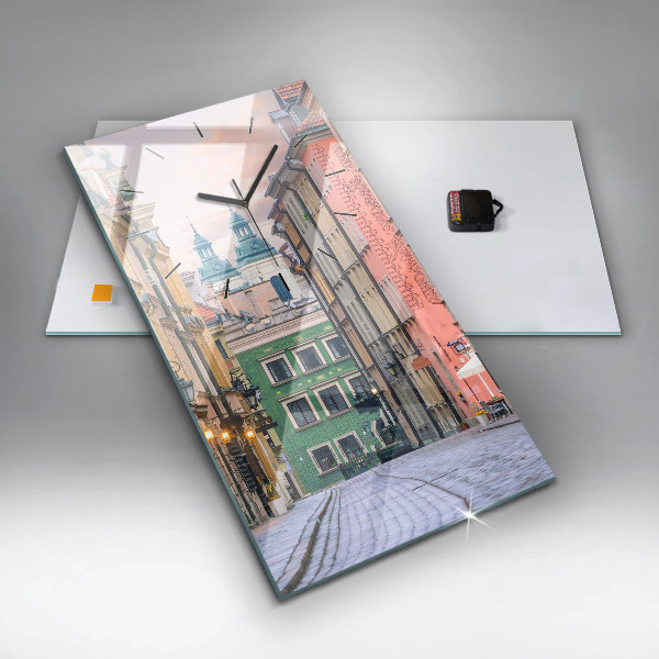 Ceas vertical de perete din sticlă Orașul Vechi din Varșovia