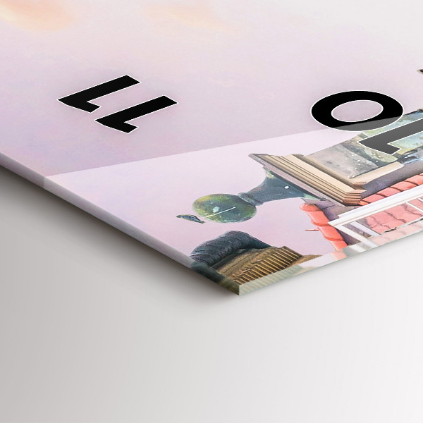 Ceas vertical de perete din sticlă Orașul Vechi din Varșovia