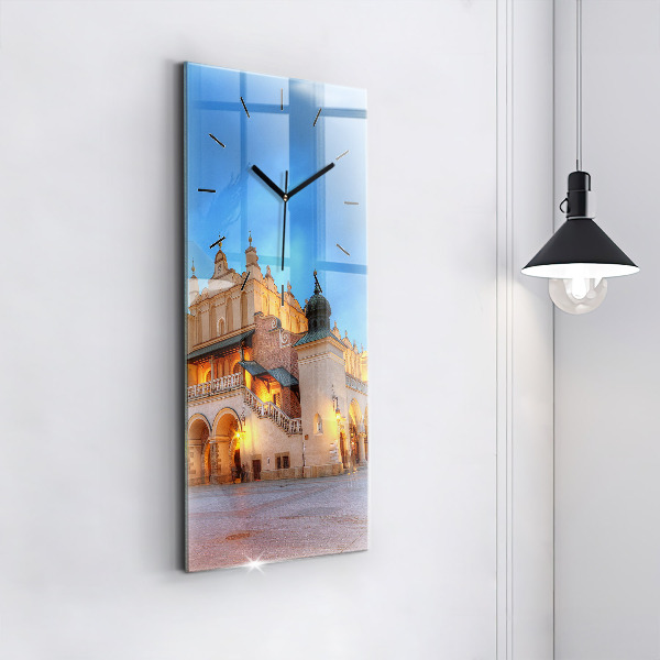 Ceas vertical de perete din sticlă Piața principală din Cracovia