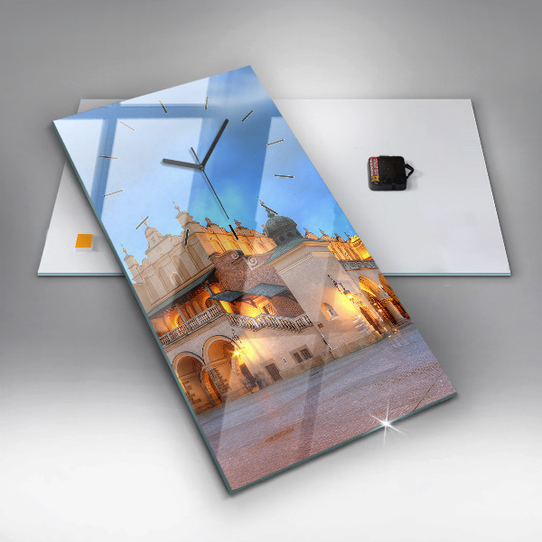 Ceas vertical de perete din sticlă Piața principală din Cracovia