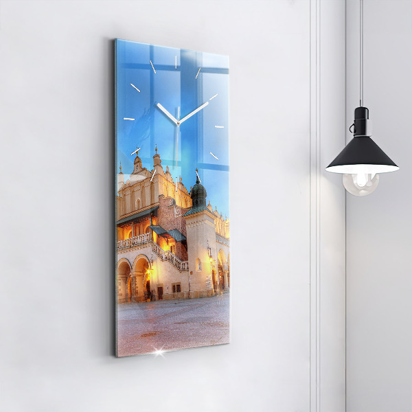 Ceas vertical de perete din sticlă Piața principală din Cracovia