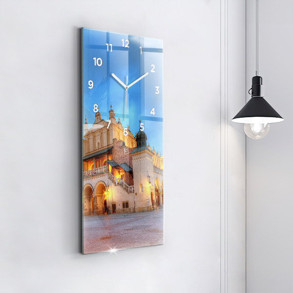 Ceas vertical de perete din sticlă Piața principală din Cracovia