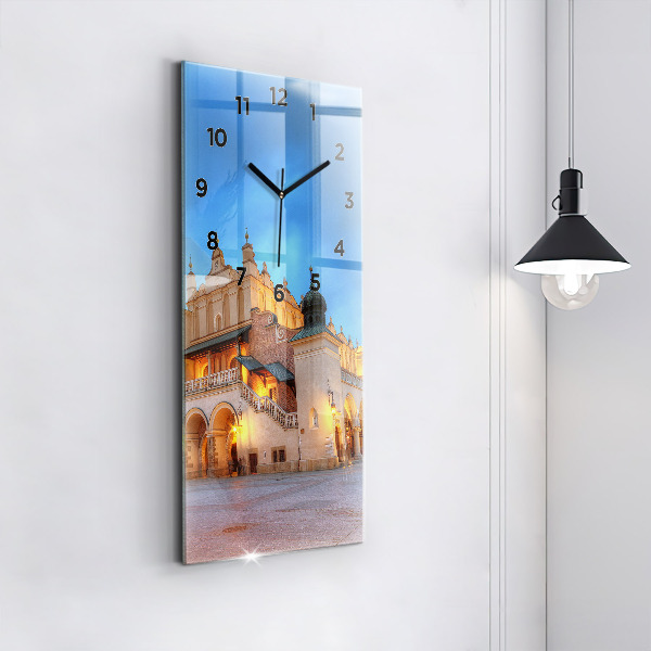 Ceas vertical de perete din sticlă Piața principală din Cracovia