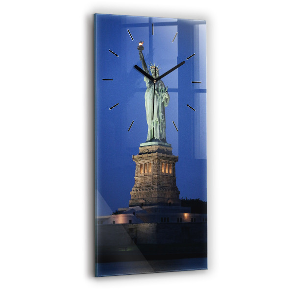 Ceas vertical de perete din sticlă Statuia Libertății New York