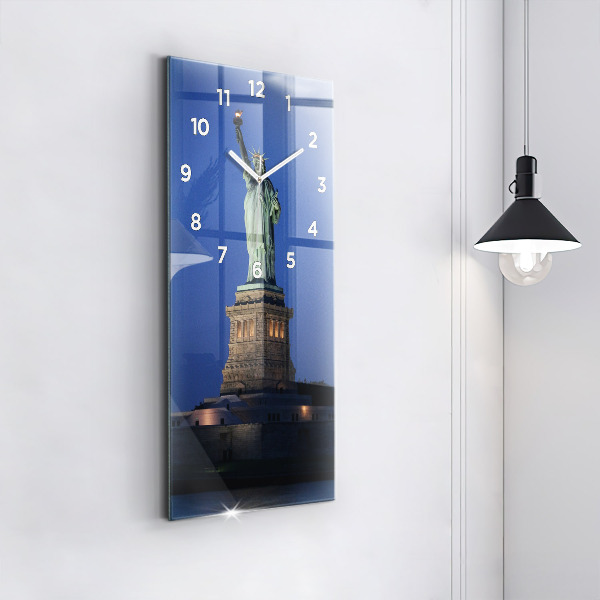 Ceas vertical de perete din sticlă Statuia Libertății New York