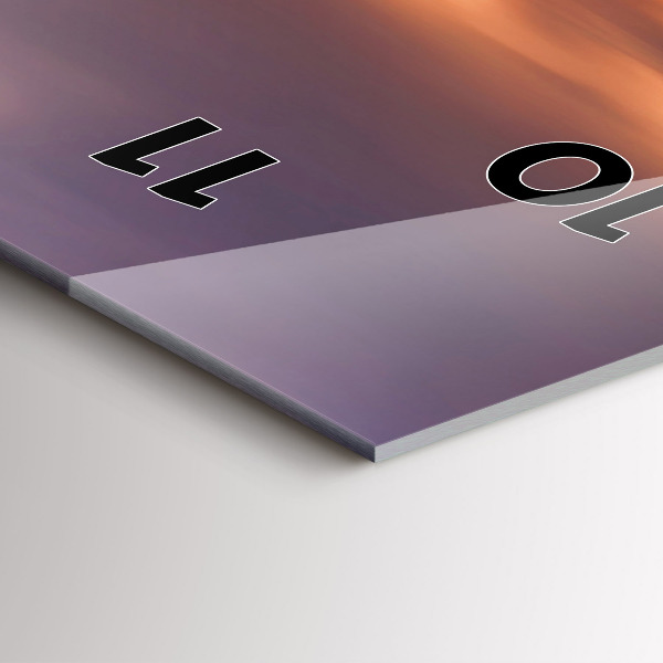 Ceas vertical de perete din sticlă Panorama orasului apusului