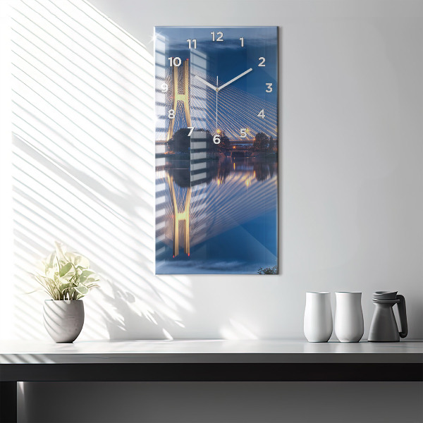 Ceas vertical de perete din sticlă Podul Rędziński Wrocław