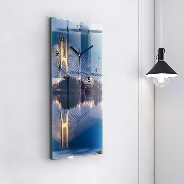 Ceas vertical de perete din sticlă Podul Rędziński Wrocław