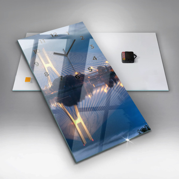 Ceas vertical de perete din sticlă Podul Rędziński Wrocław