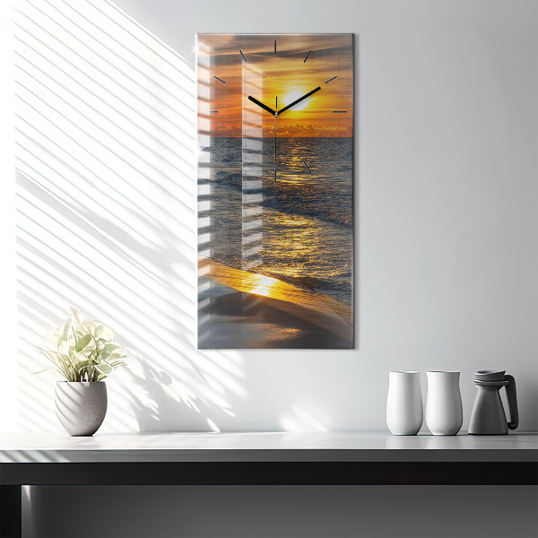 Ceas vertical de perete din sticlă Władysławowo Marea Baltică