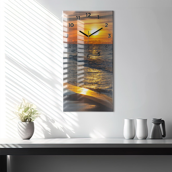 Ceas vertical de perete din sticlă Władysławowo Marea Baltică