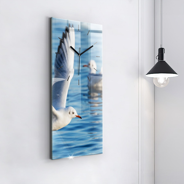 Ceas vertical de perete din sticlă Pescăruși în Gdynia