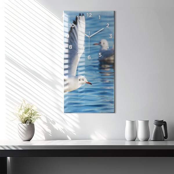 Ceas vertical de perete din sticlă Pescăruși în Gdynia