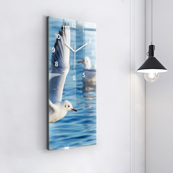 Ceas vertical de perete din sticlă Pescăruși în Gdynia