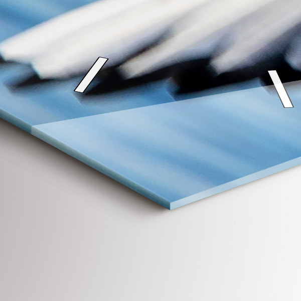 Ceas vertical de perete din sticlă Pescăruși în Gdynia