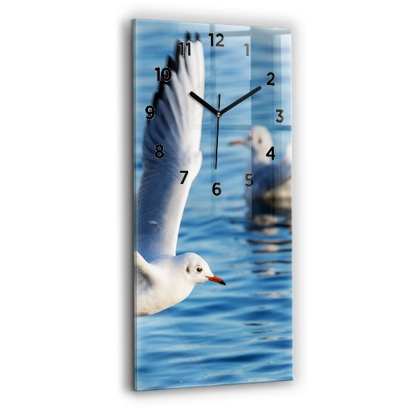 Ceas vertical de perete din sticlă Pescăruși în Gdynia