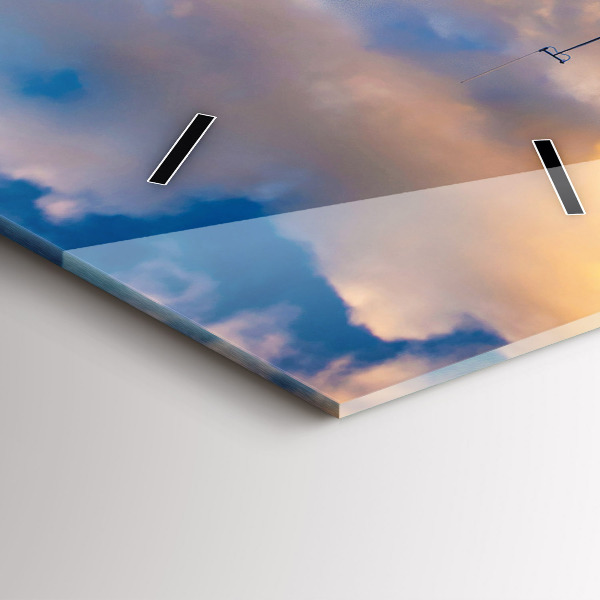 Ceas vertical de perete din sticlă Farul și Marea Baltică