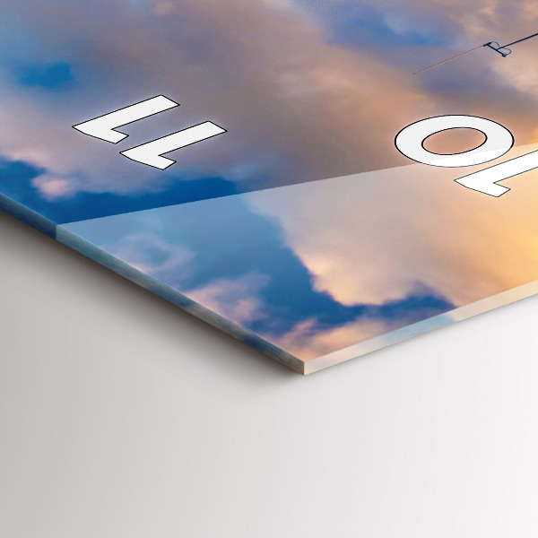 Ceas vertical de perete din sticlă Farul și Marea Baltică